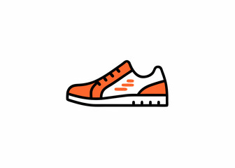Running shoes line icon line art vector illustration
