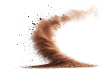 Dust devil creates a small whirlwind of dust, showcasing nature's power and beauty in arid landscapes under bright sunlight