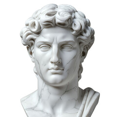 White Marble Bust, Transparent Background, Classic Design Element