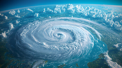 Fototapeta na wymiar space view of the American Ian hurricane in Florida state of United States showing the effects