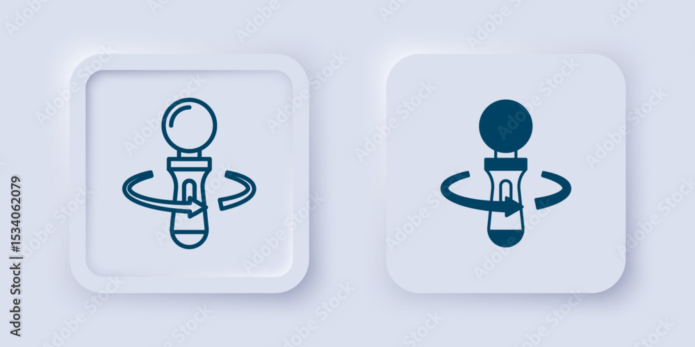 Aufkleber filled and outline vr controller game icon isolated on grey background. virtual reality experience, 