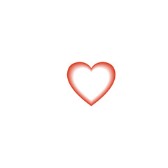 red heart on white background