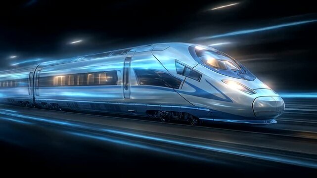 High-speed train in motion