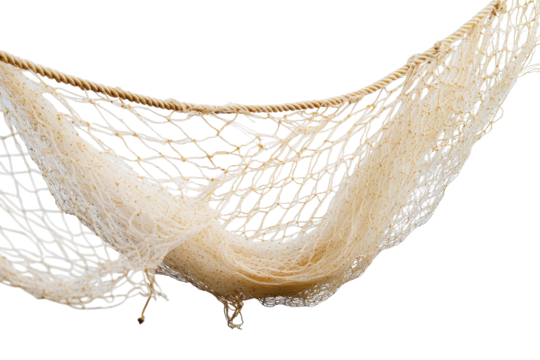 Fishing net with transparent background ideal for creative designs, presentations, and educational materials highlighting aquatic life and fishing techniques