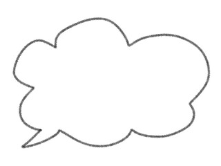 雲形の手描きのシンプルな吹き出し