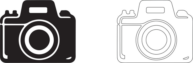 Camera with flash vector icon.