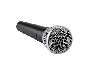 Sleek Black Microphone with Silver Mesh Grille, Studio Ready