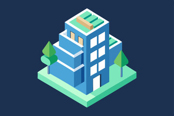 Isometric vector building icon set for urban city architecture and real estate design