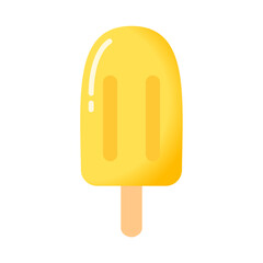 Yellow Popsicles for a Refreshing Summer, Vector Illustration