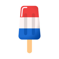 Popsicles for a Refreshing Summer, 4th of July Image, Vector Illustration