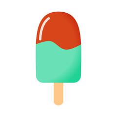 Chocolate Mint Popsicles for a Refreshing Summer, Vector Illustration