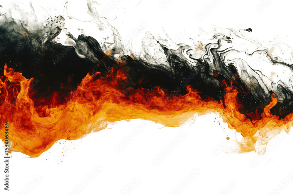 Poster vibrant flames dance dynamically across a canvas creating an intense visual display of fire blending