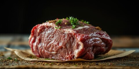 Majestic Bison, Raw Beef, Natural Light, Studio Shot