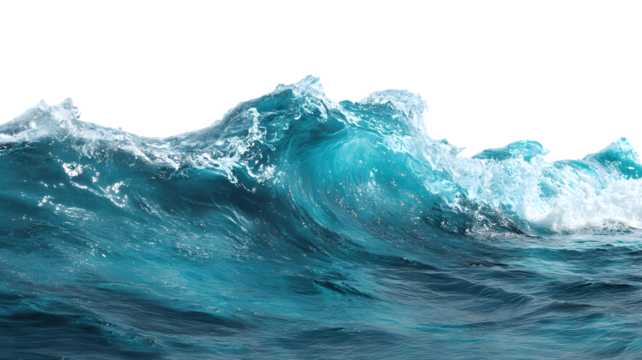 Majestic ocean wave breaking in turquoise blue water displaying powerful marine energy and coastal dynamics