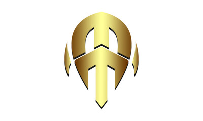 Letter MM with golden design vector