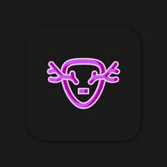 Filled outline Deer antlers on shield icon isolated on black background. Hunting trophy on wall. Flat filled outline style with shadow. Vector