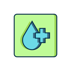 Fototapeta premium Filled outline Blood test and virus molecule coronavirus icon isolated on white background. Coronavirus, COVID-19. 2019-nCoV. Flat filled outline style with shadow. Vector