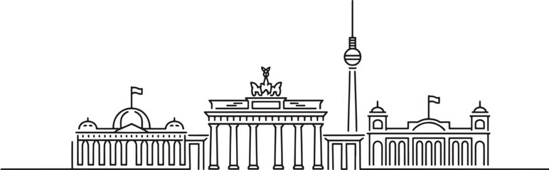 Iconic Berlin Skyline Line Art © MC Creative