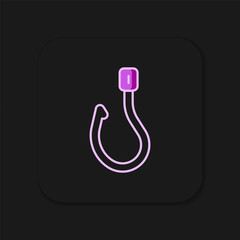 Filled outline Fishing hook icon isolated on black background. Fishing tackle. Flat filled outline style with shadow. Vector