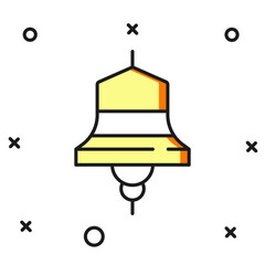 Filled outline Ship bell icon isolated on white background. Flat filled outline style with shadow. Vector