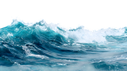 Powerful ocean wave breaking cresting water surface marine scenery nature azure blue white foam splash sea waterscape background texture
