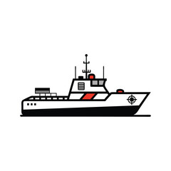 Obraz premium cargo ship vector illustration with transparent background