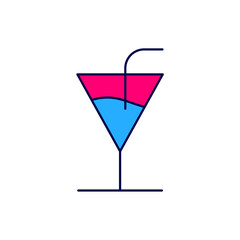 Filled outline Cocktail icon isolated on white background. Vector