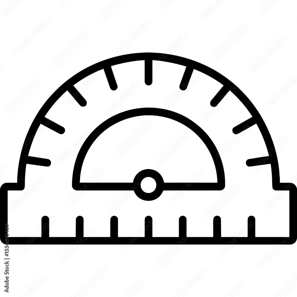 Poster minimal vector icon of a protractor
