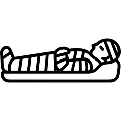 Ancient Egyptian Wrapped Figure Outline