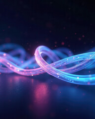 Luminous Light Streaks, Blue and Pink Glow, Motion Blur