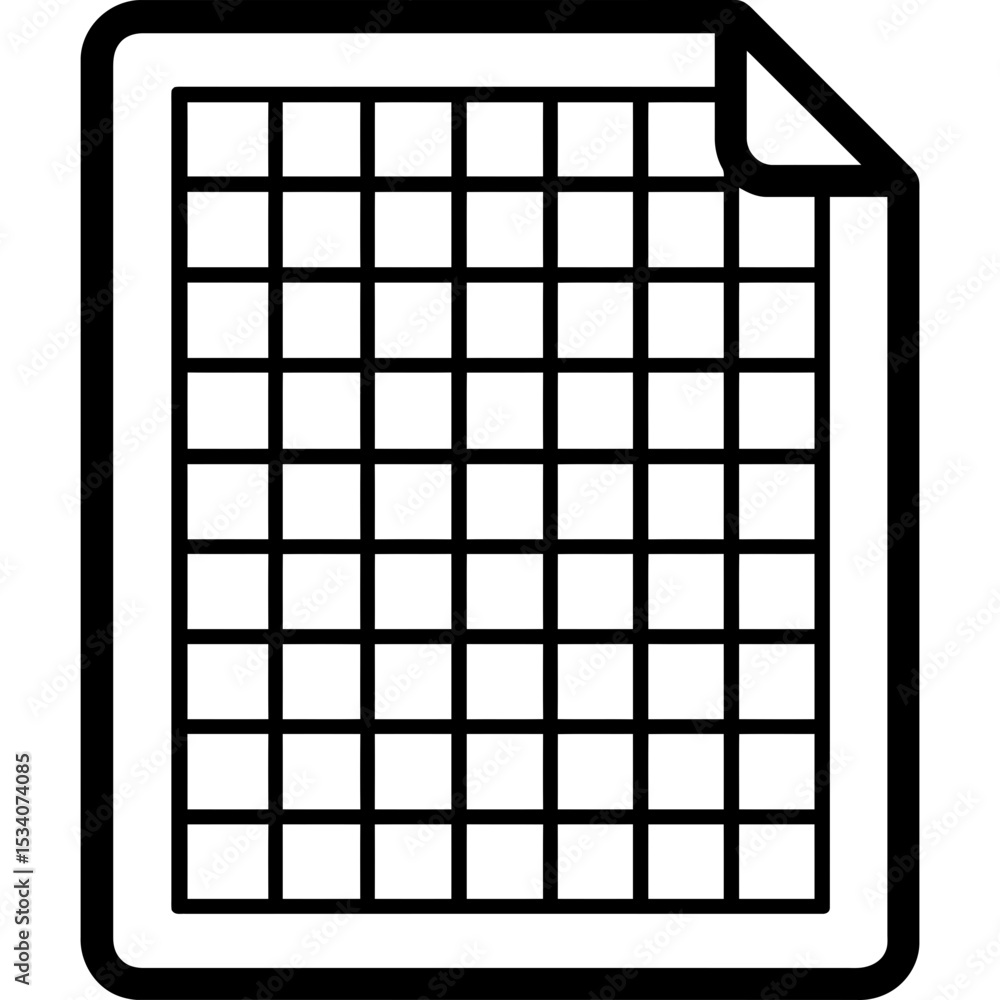 Poster clean vector icon of graph paper grid