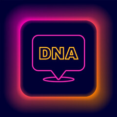Glowing neon line DNA symbol icon isolated on black background. Colorful outline concept. Vector