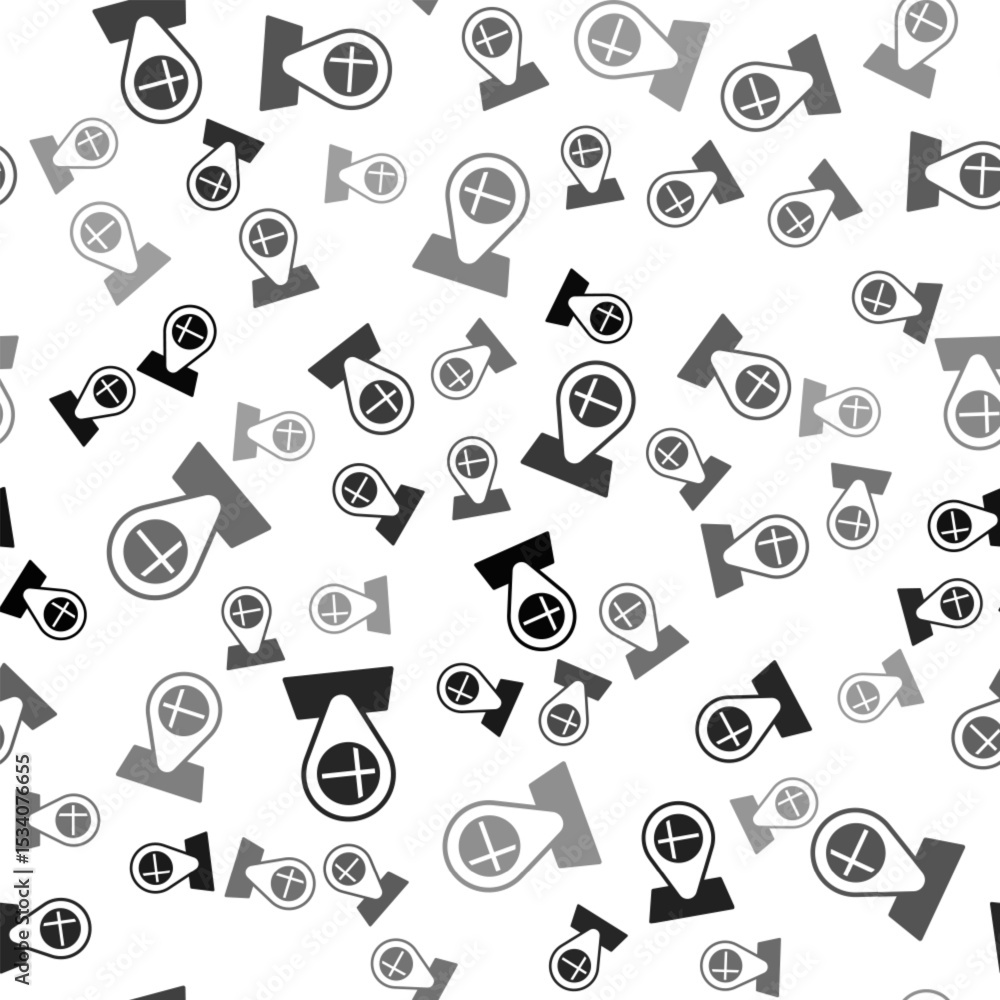 Poster black location marker with round flag nation of iceland con isolated seamless pattern on white backg