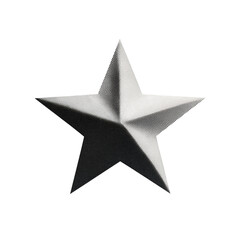 Fototapeta premium A single star with metallic sheen shines brightly. This image is a simple, yet striking depiction of a single, five-pointed star. Its metallic surface reflects light.