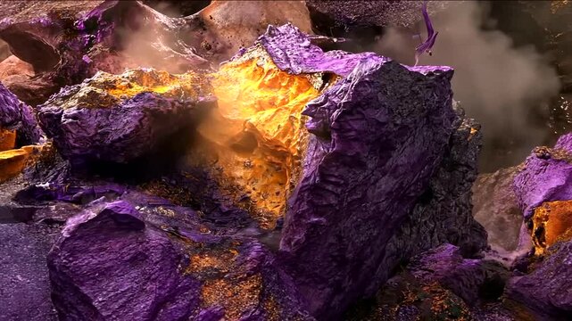 Mystical terrain creation with vibrant colorization for artful backgrounds
