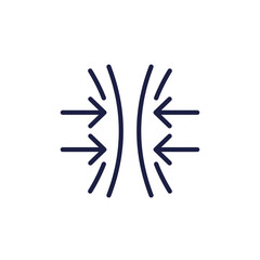 squeeze icon, line pictogram on white