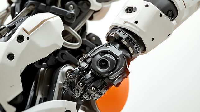 Close-up of a Robotic Arm with Precision Mechanism