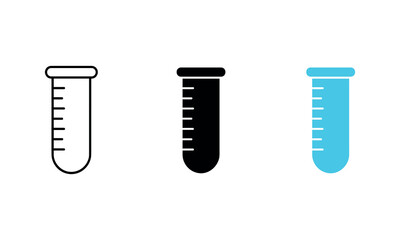 Laboratory Test Tube Icon Set Science Chemistry, and Research