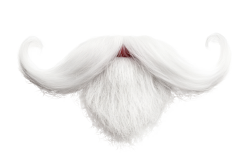 White Santa Claus costume beard and mustache set for festive holiday parties and events, perfect for creating a jolly appearance during the winter season and spreading cheer