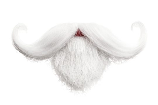 White Santa Claus costume beard and mustache set for festive holiday parties and events, perfect for creating a jolly appearance during the winter season and spreading cheer