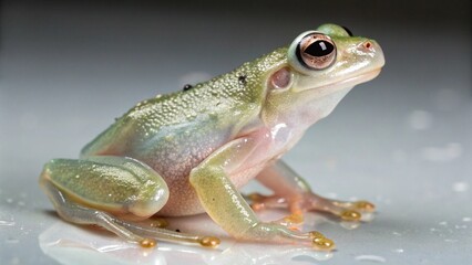 Fototapeta premium Glass Frog on studio background