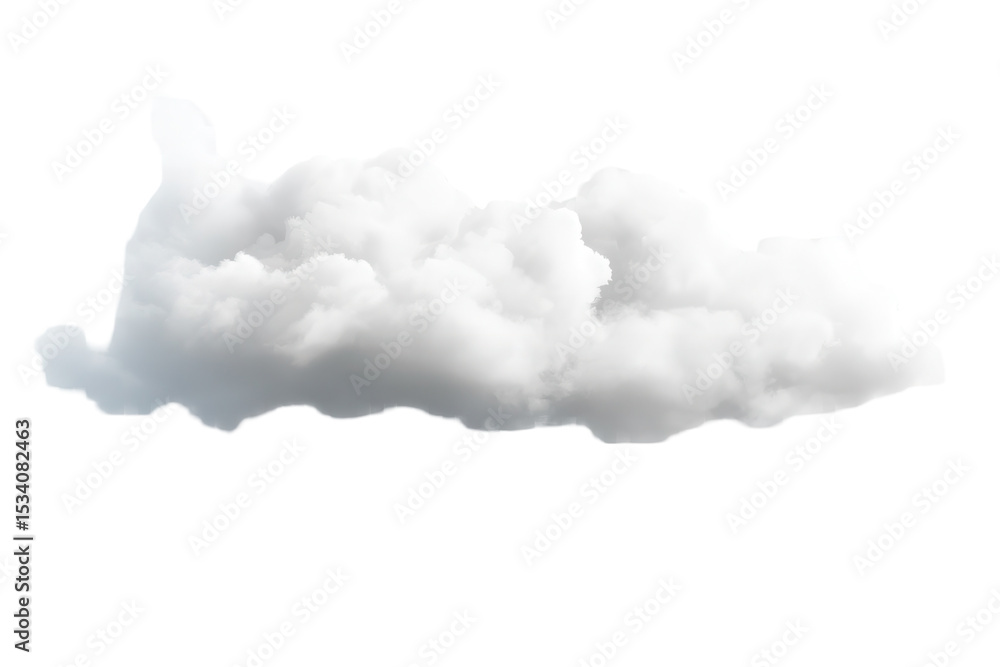 Poster soft white cloud isolated on transparent background showcasing fluffy texture and natural shape for 