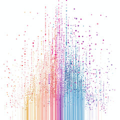 Fototapeta premium Abstract Data Visualization with Multicolored Pixels on White Background for Dynamic Graphic Design