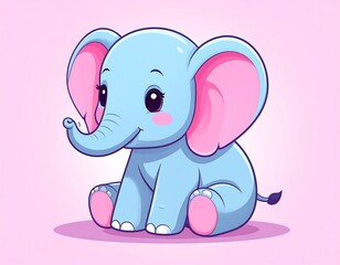 Obraz premium pink elephant cartoon