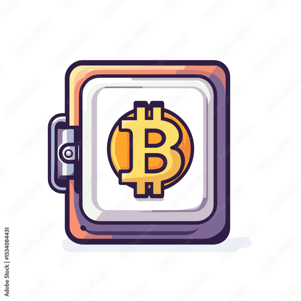 Poster bitcoin wallet depicting digital currency and technology with secure financial transactions and mode