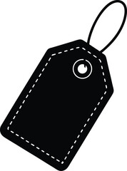 Retail Tag Silhouette in Minimal Flat Design Style