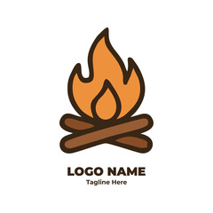 Outdoor journey logo for camping hiking trail adventure badge forest trek gear tent wilderness trip emblem design branding symbol explore nature