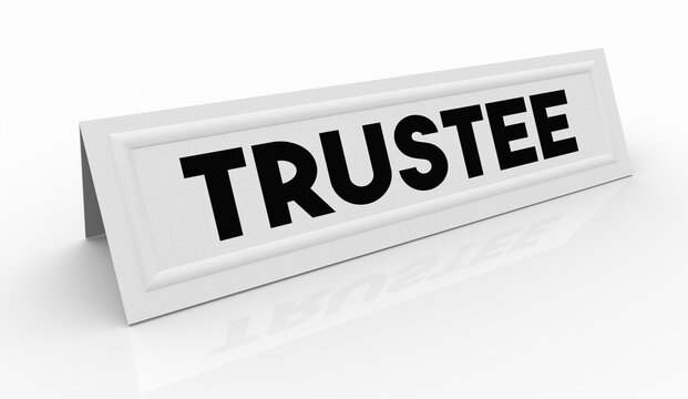 Trustee Name Tent Card Board Member Director 3d Illustration