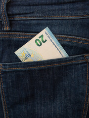 Twenty euros in my jeans pocket