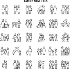 Fototapeta premium Create a kinds of icon, people, business, vector, symbol, illustration, set, family, silhouette, person, icons, men, vector art silhouette with white background.